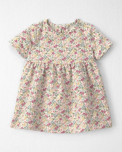 Baby Girl Organic Cotton French Terry Dress in Floral