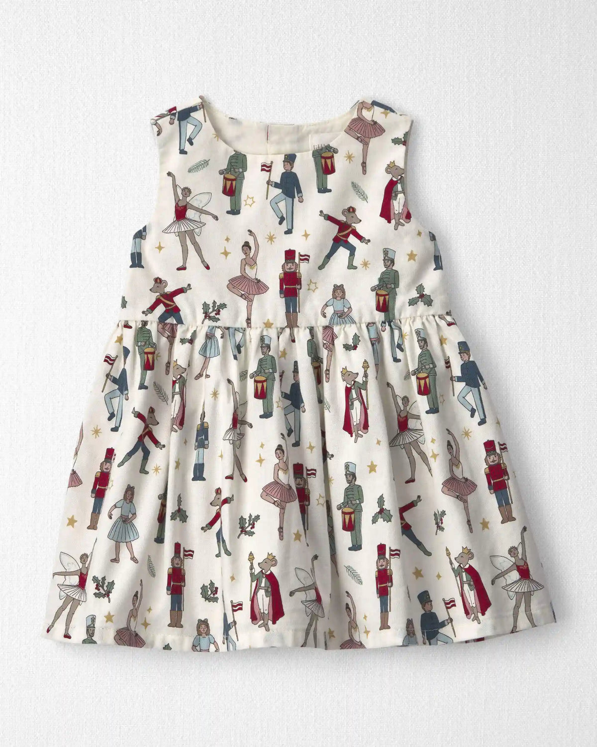 Baby Girl 2-Piece Organic Cotton Cardigan Dress Set in Nutcracker