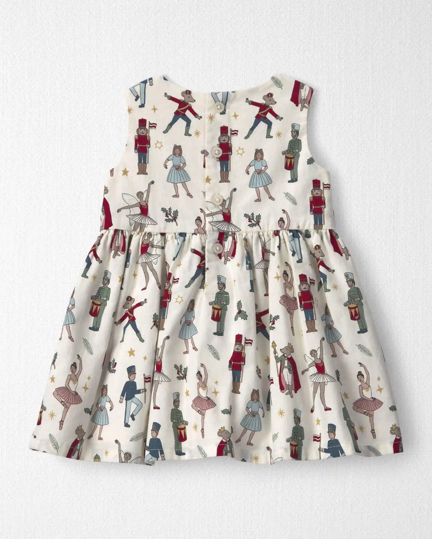 Baby Girl 2-Piece Organic Cotton Cardigan Dress Set in Nutcracker