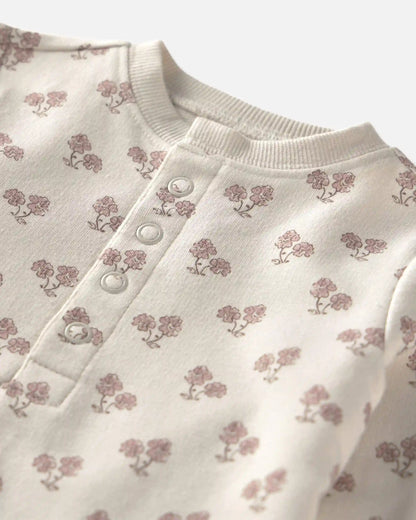 Baby Girl Organic Cotton French Terry Jumpsuit in Floral