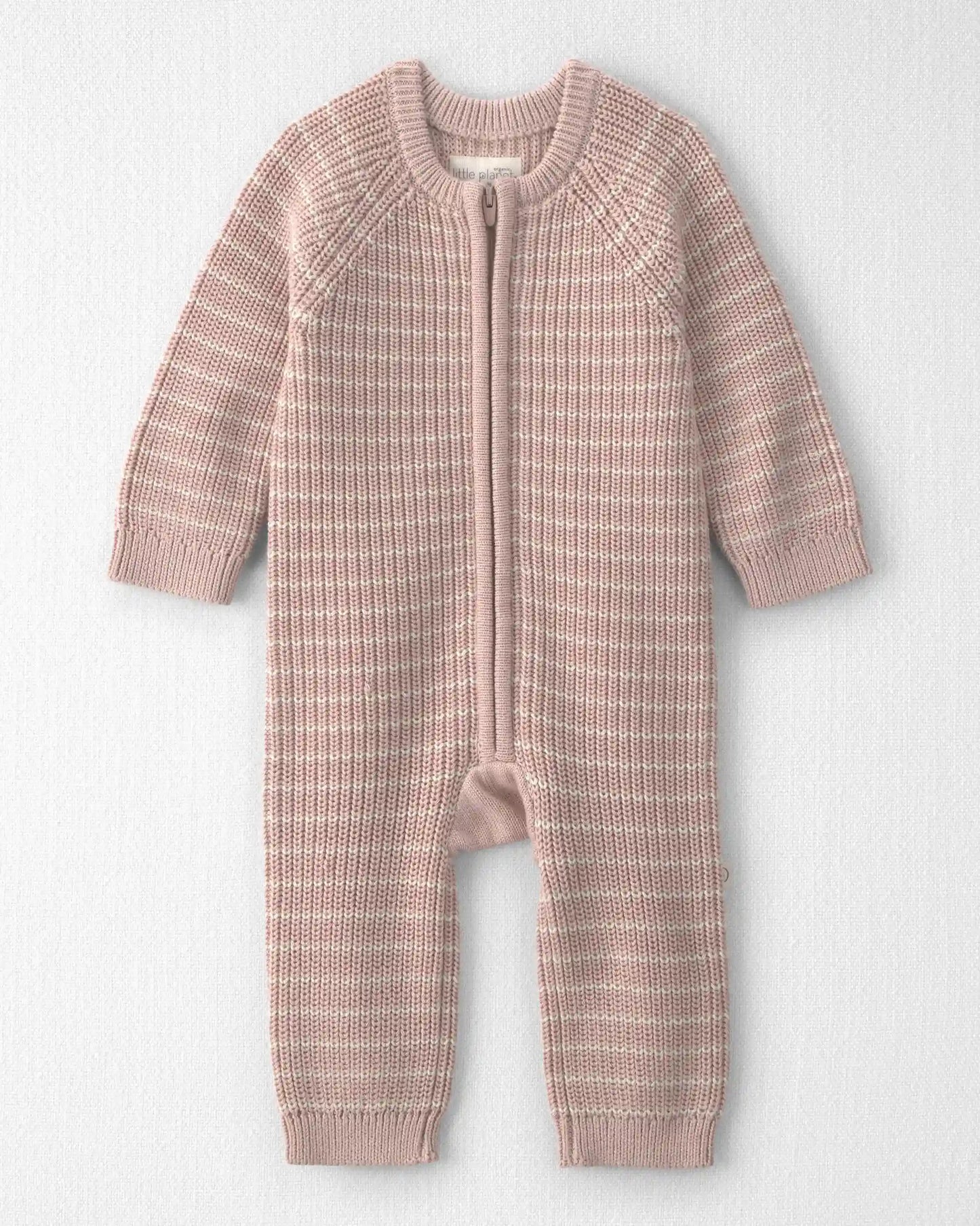 Baby Girl Organic Cotton Sweater Knit Jumpsuit