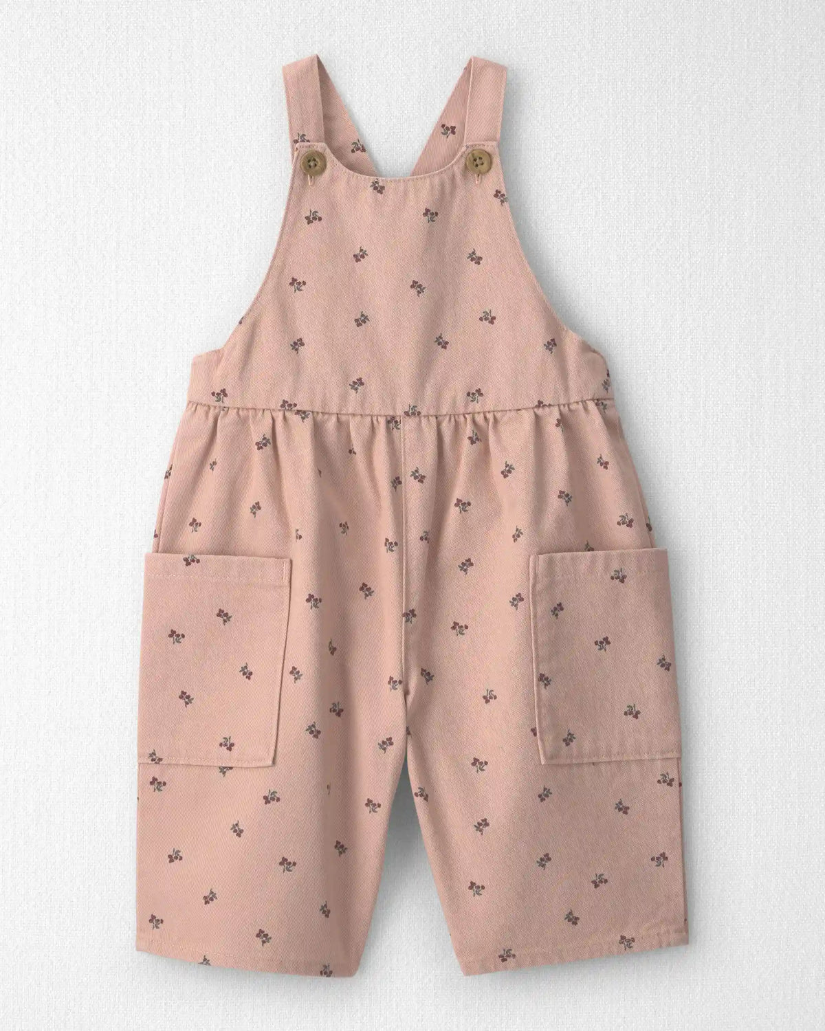 Baby Girl Organic Cotton Twill Wide Leg Overalls