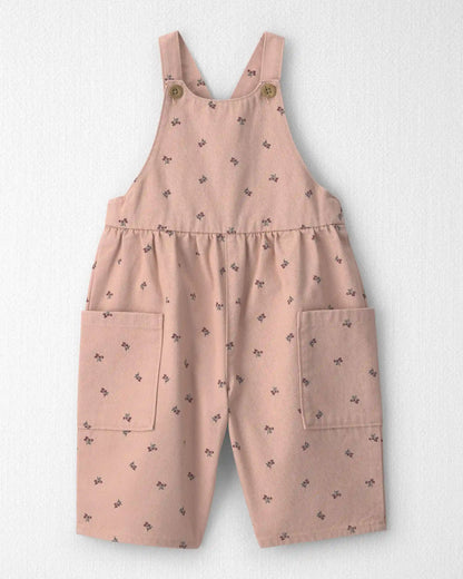 Baby Girl Organic Cotton Twill Wide Leg Overalls