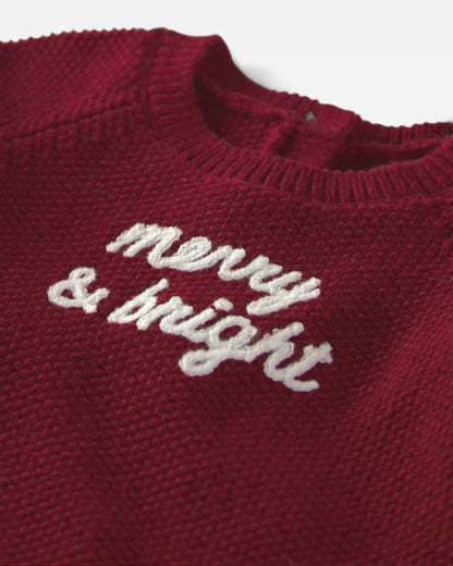 Baby Organic Cotton 'Merry & Bright' Sweater Knit Jumpsuit