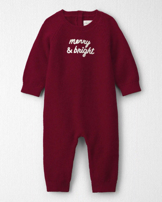 Baby Organic Cotton 'Merry & Bright' Sweater Knit Jumpsuit