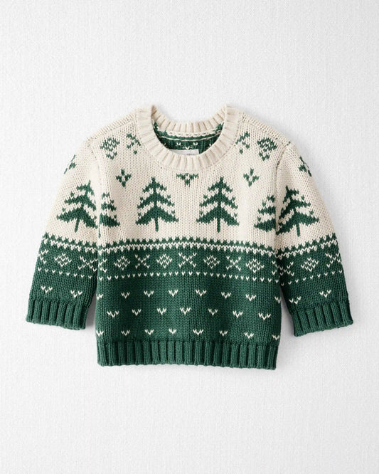 Baby Organic Cotton Fair Isle Sweater Knit Pullover