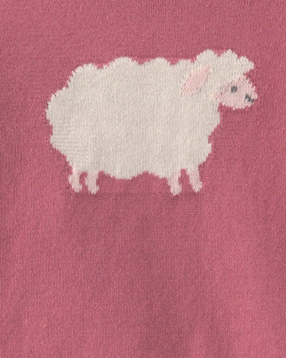 Baby Girl 2-Piece Sheep Long-Sleeve Top & Pant Set - Pink