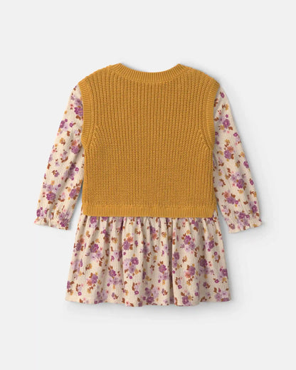 Baby Girl 2-Piece Floral Long-Sleeve Dress Set