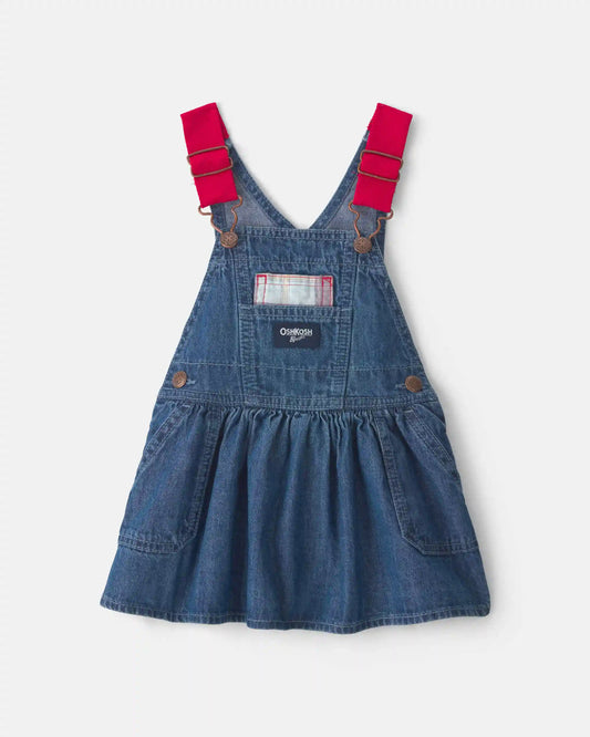 Baby Girl Chambray Denim Skirtall - Medium Wash