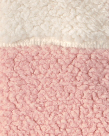 Baby Girl 3-Piece Color Block Teddy Fleece Layering Set - Pink