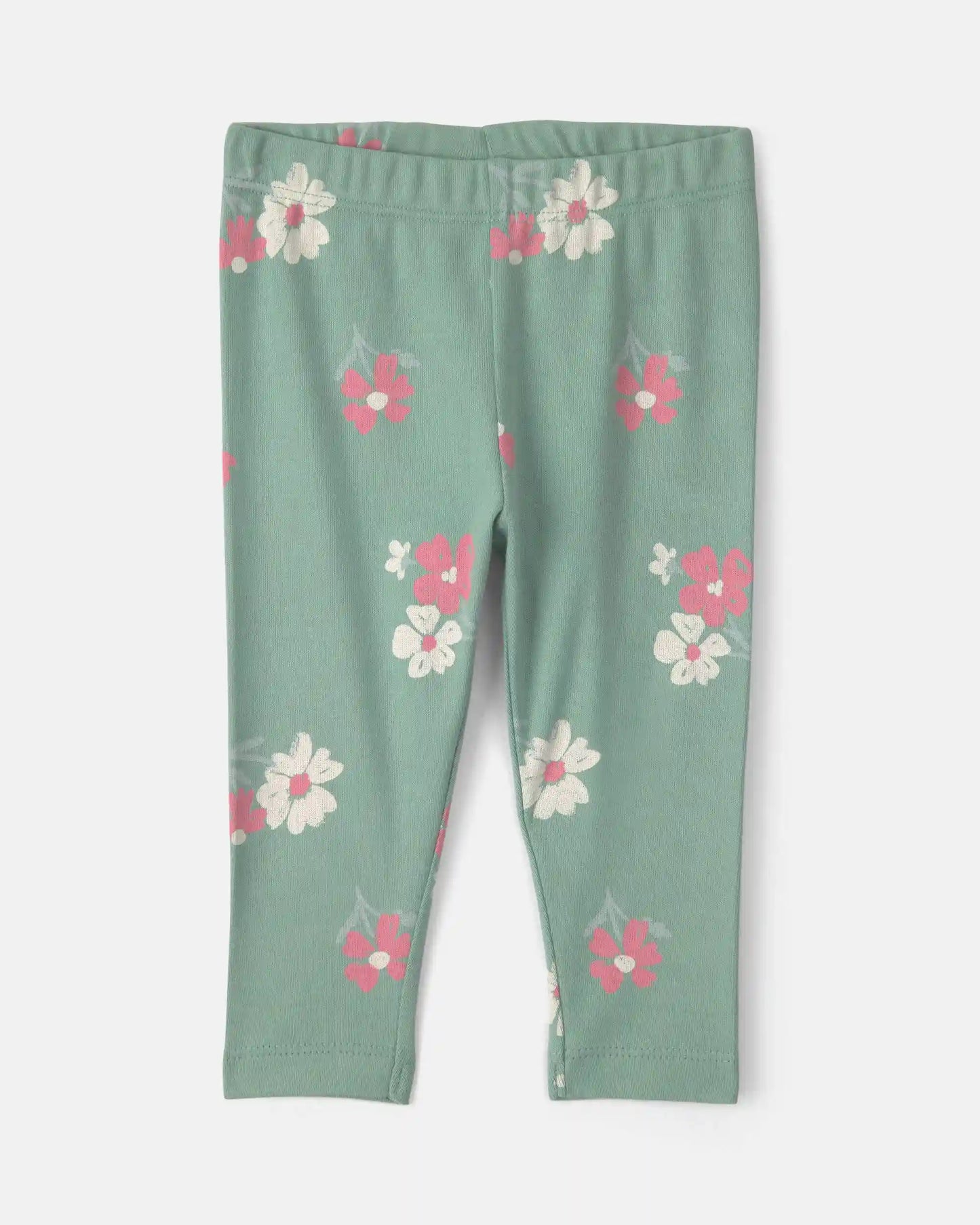 Baby Girl 3-Piece Heart Floral Long-Sleeve Bodysuit & Pant Set - Green/Cream