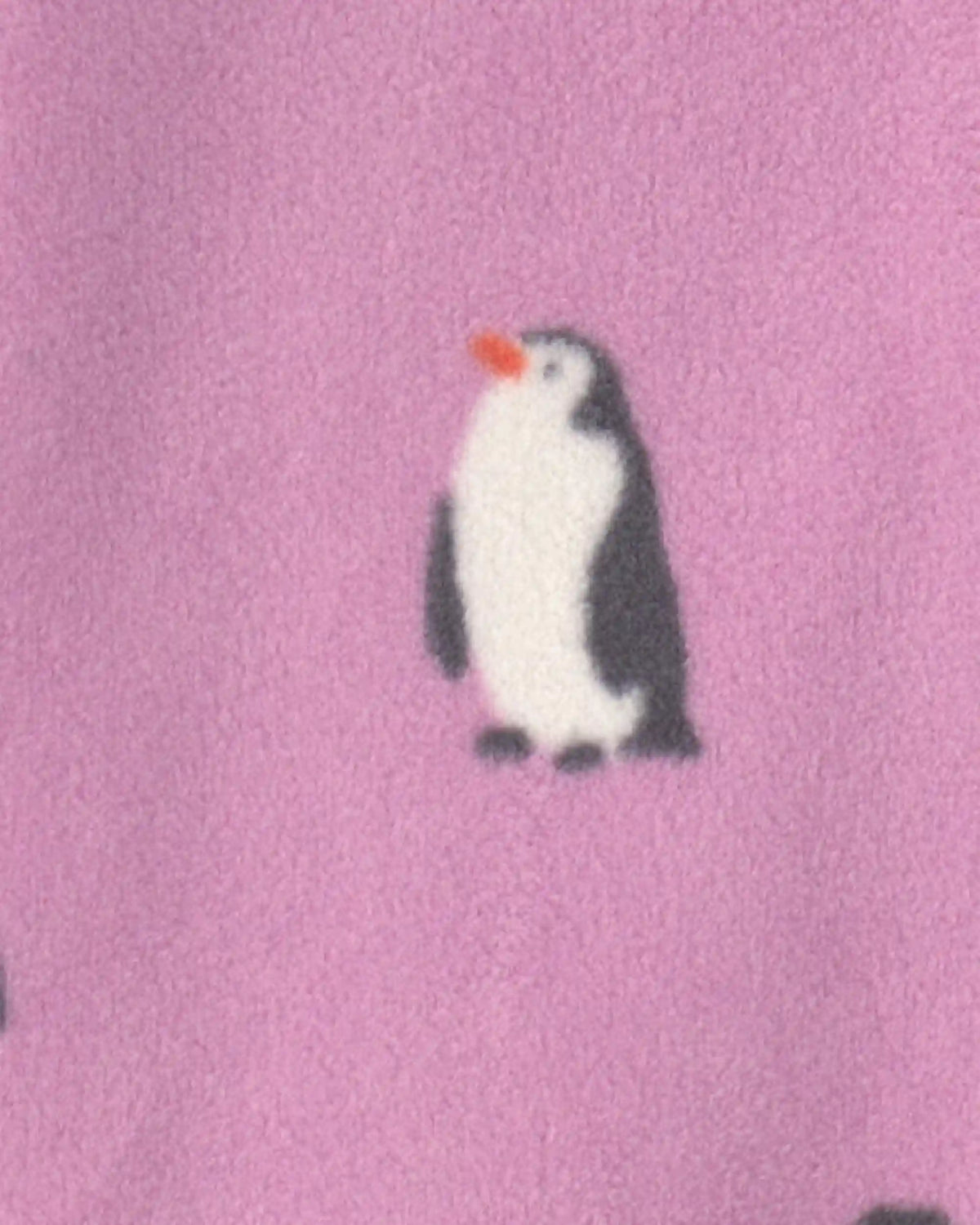 Baby Girl Penguin Fleece 2-Way Zip Sleep & Play Pajamas - Purple