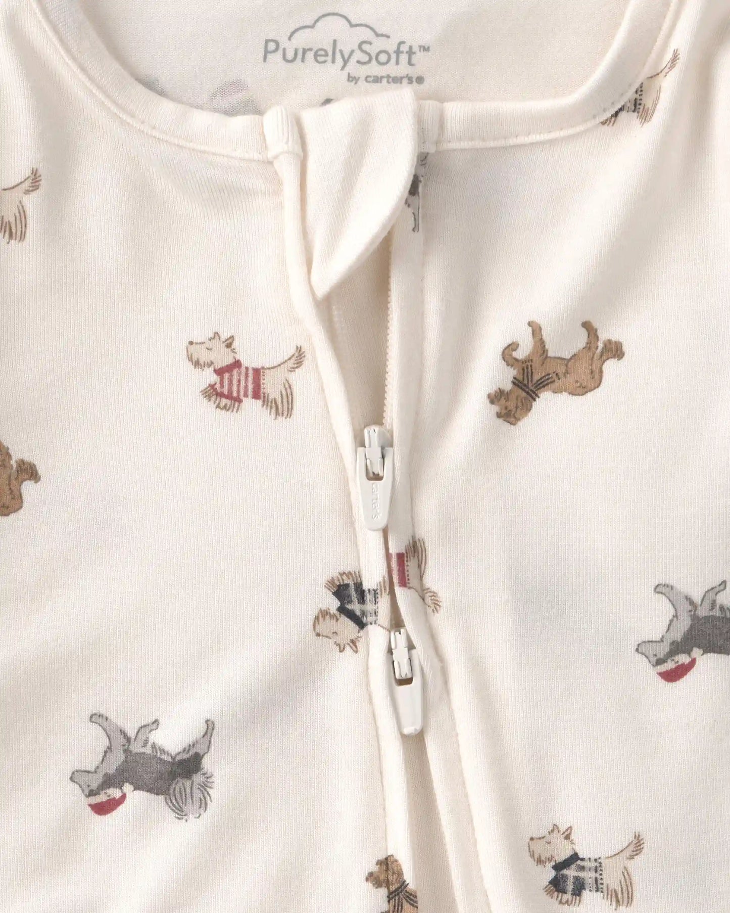 Baby Dog PurelySoft™ 2-Way Zip Sleep & Play Pajamas - Cream