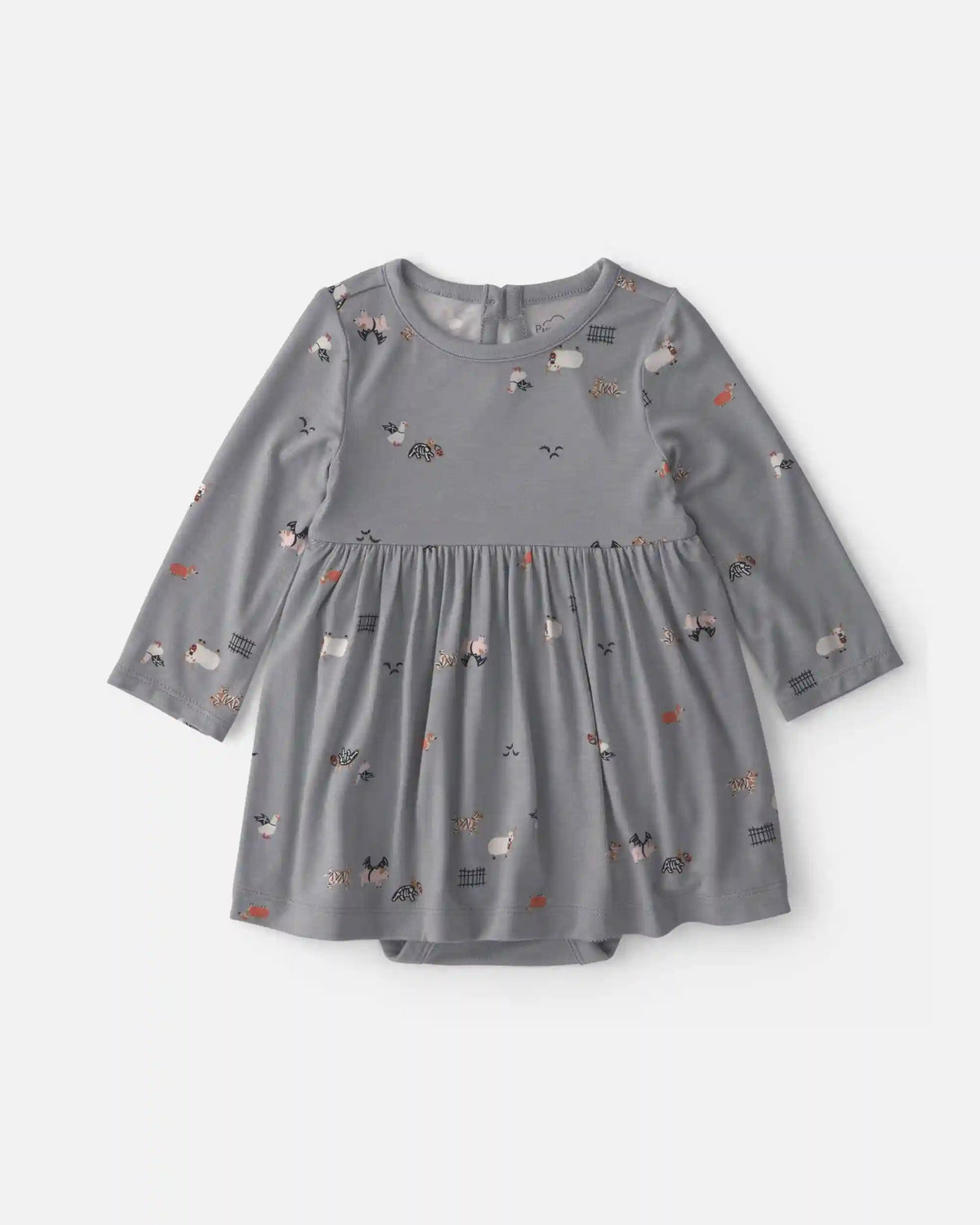 Baby Girl Halloween PurelySoft™ Long-Sleeve Bodysuit Dress - Grey