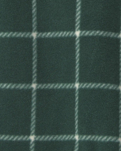 Baby Boy Plaid Fleece Long-Sleeve Jumpsuit - Green