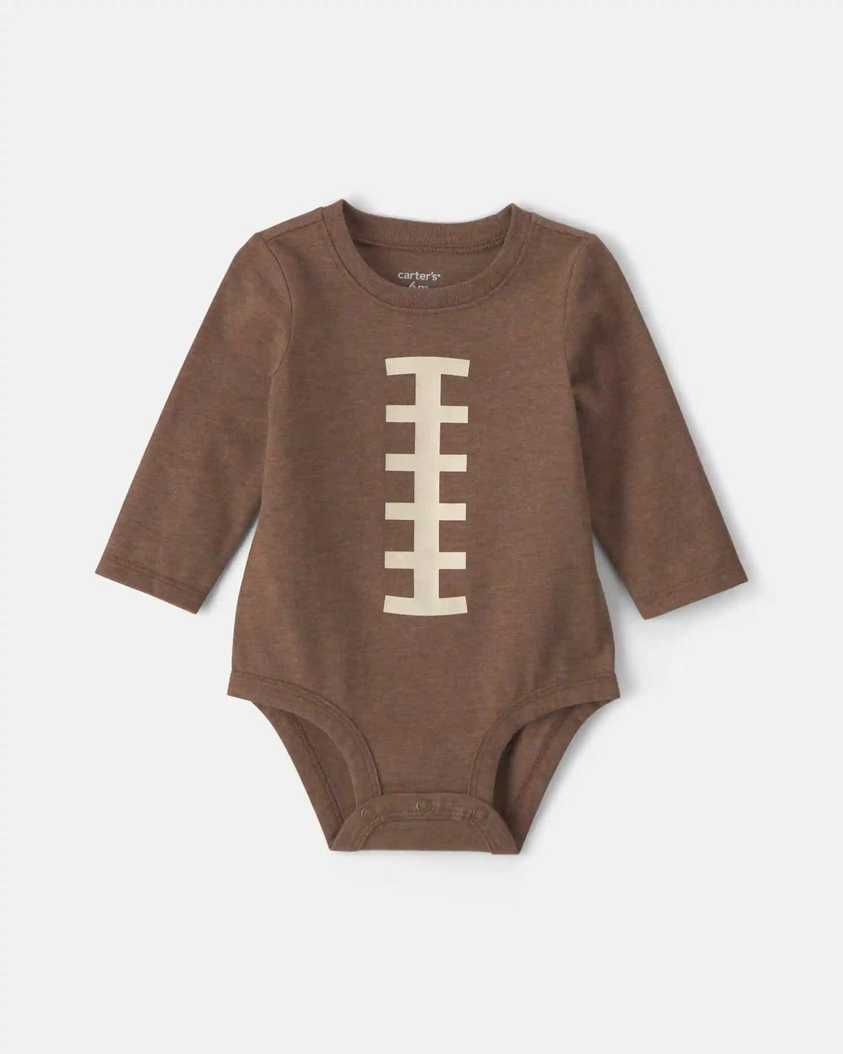 Baby Boy Football Long-Sleeve Graphic Bodysuit - Brown