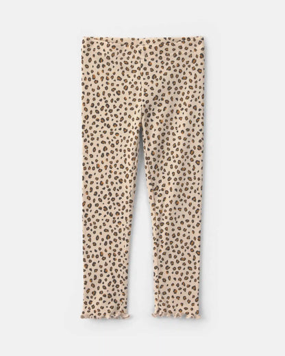 Baby Girl 2-Piece Leopard Fleece Long-Sleeve Top & Pant Set - Brown/Cream