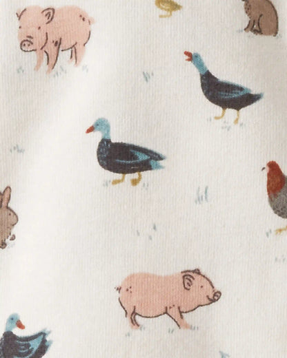 Baby Organic Cotton Sleep & Play Pajamas in Farm Friends