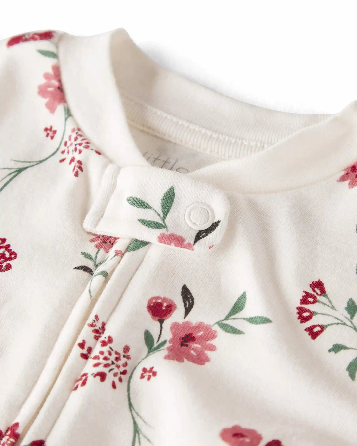 Baby Girl Organic Cotton Sleep & Play Pajamas in Rosethorn Hollow
