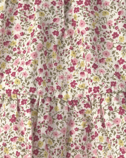 Baby Girl Organic Cotton Dobby Dress in Floral
