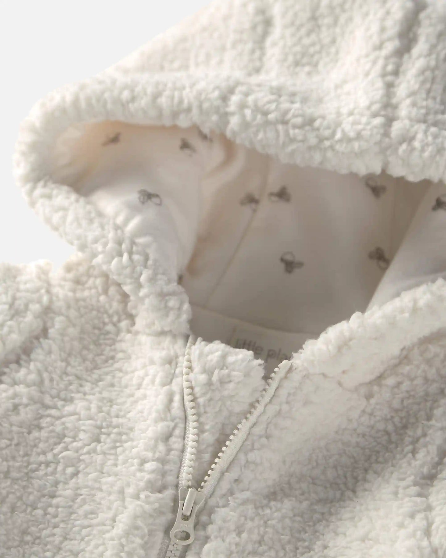 Baby Recycled Teddy Fleece Hooded Jumpsuit