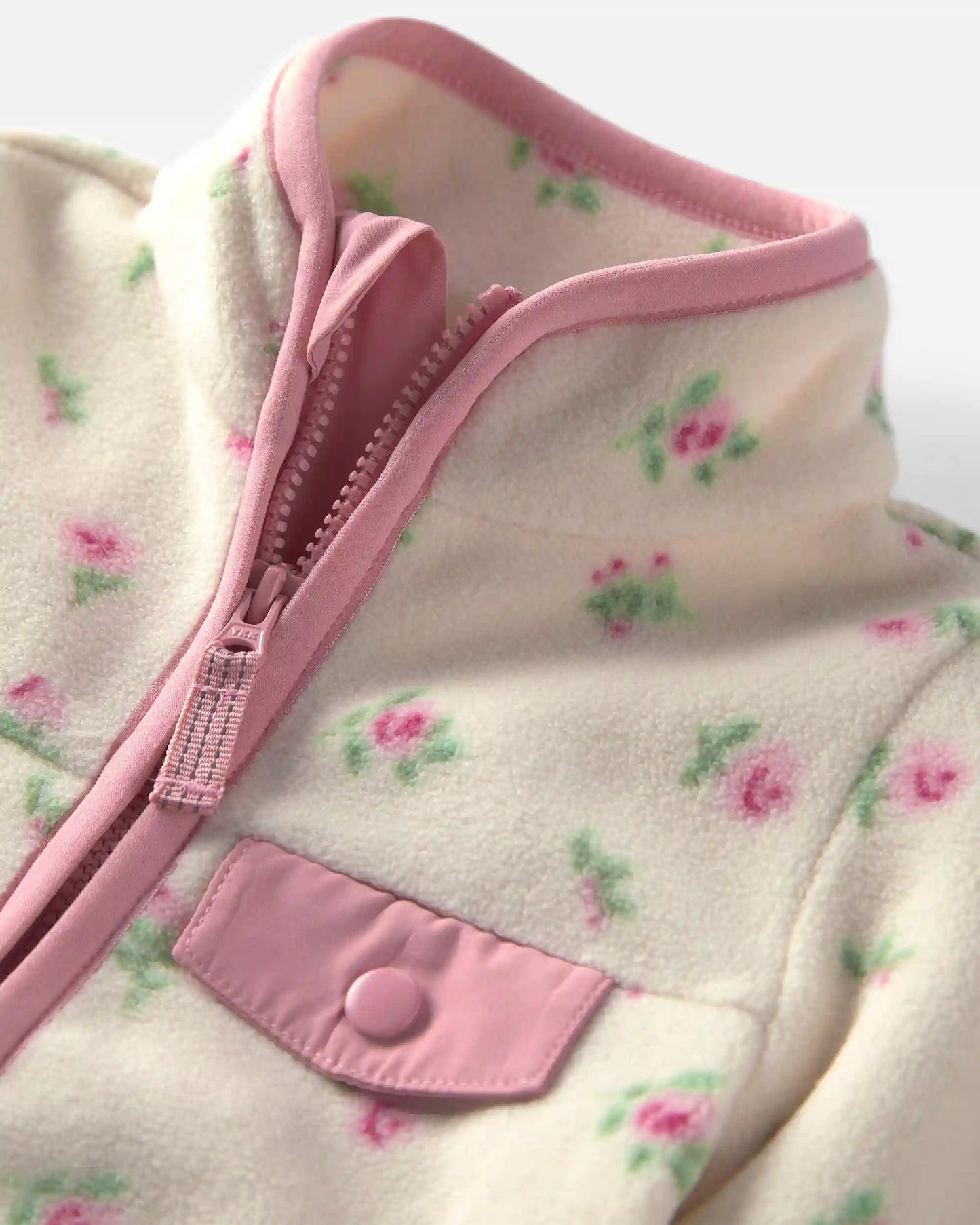 Baby Girl Recycled Mircofleece Jumpsuit in Radiant Rose
