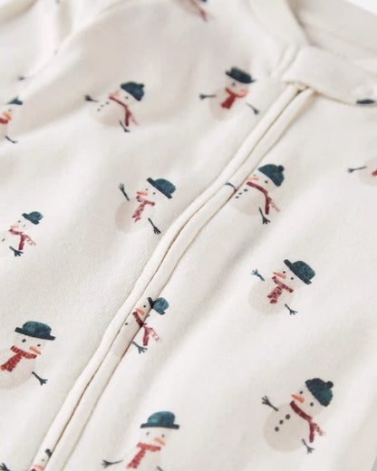 Baby Organic Cotton Sleep & Play Pajamas in Snowman
