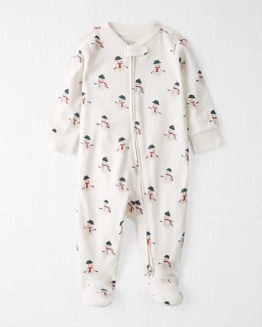 Baby Organic Cotton Sleep & Play Pajamas in Snowman