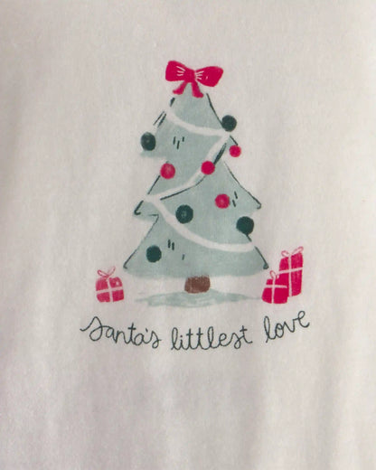Baby Girl 2-Piece 'Santa's Littlest Love' Long-Sleeve Bodysuit & Tutu Pant Set - Red/Cream