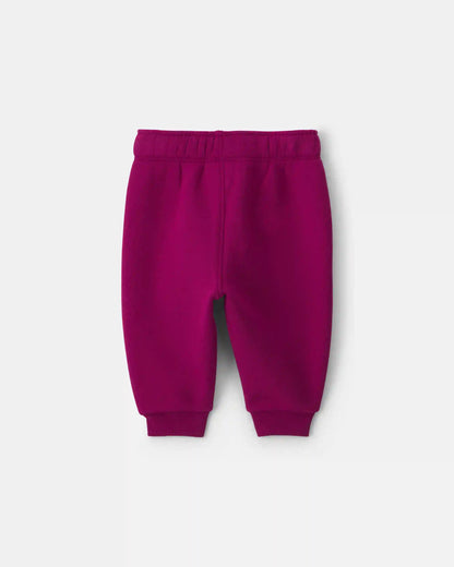 Baby Girl Fleece Pants - Maroon