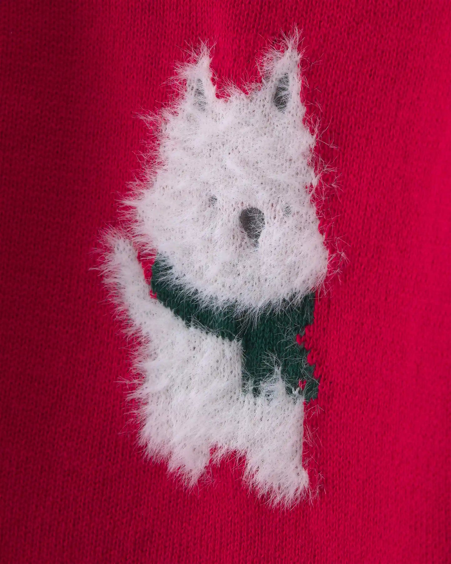 Baby Girl 2-Piece Dog Sweater & Pant Set - Red/Cream