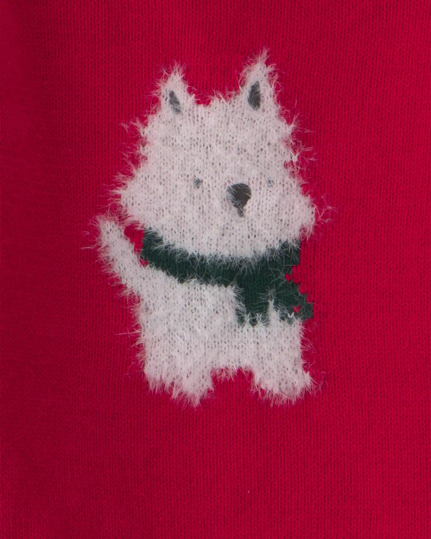 Baby Girl 2-Piece Dog Sweater & Pant Set - Red/Cream
