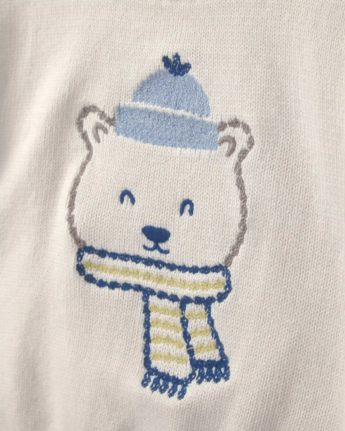 Baby Boy 2-Piece Polar Bear Sweater & Denim Pant Set - Cream/Indigo
