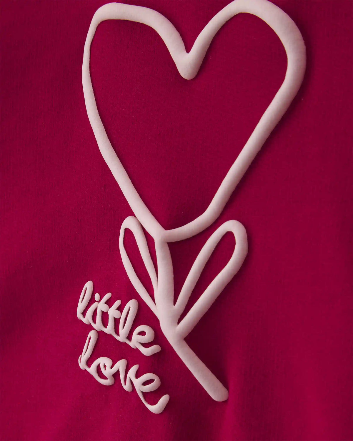 Baby Girl 2-Piece 'Little Love' Valentine's Day French Terry Top & Pant Set - Red/Pink