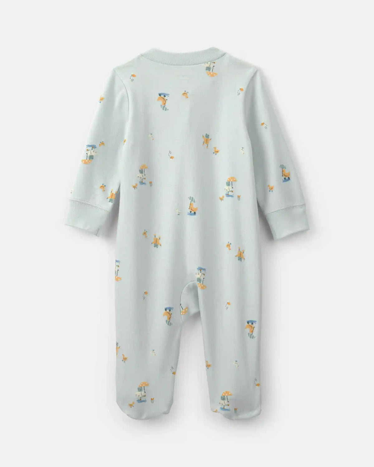 Baby 2-Way Zip Frog & Duck Cotton Sleep & Play Pajamas - Green
