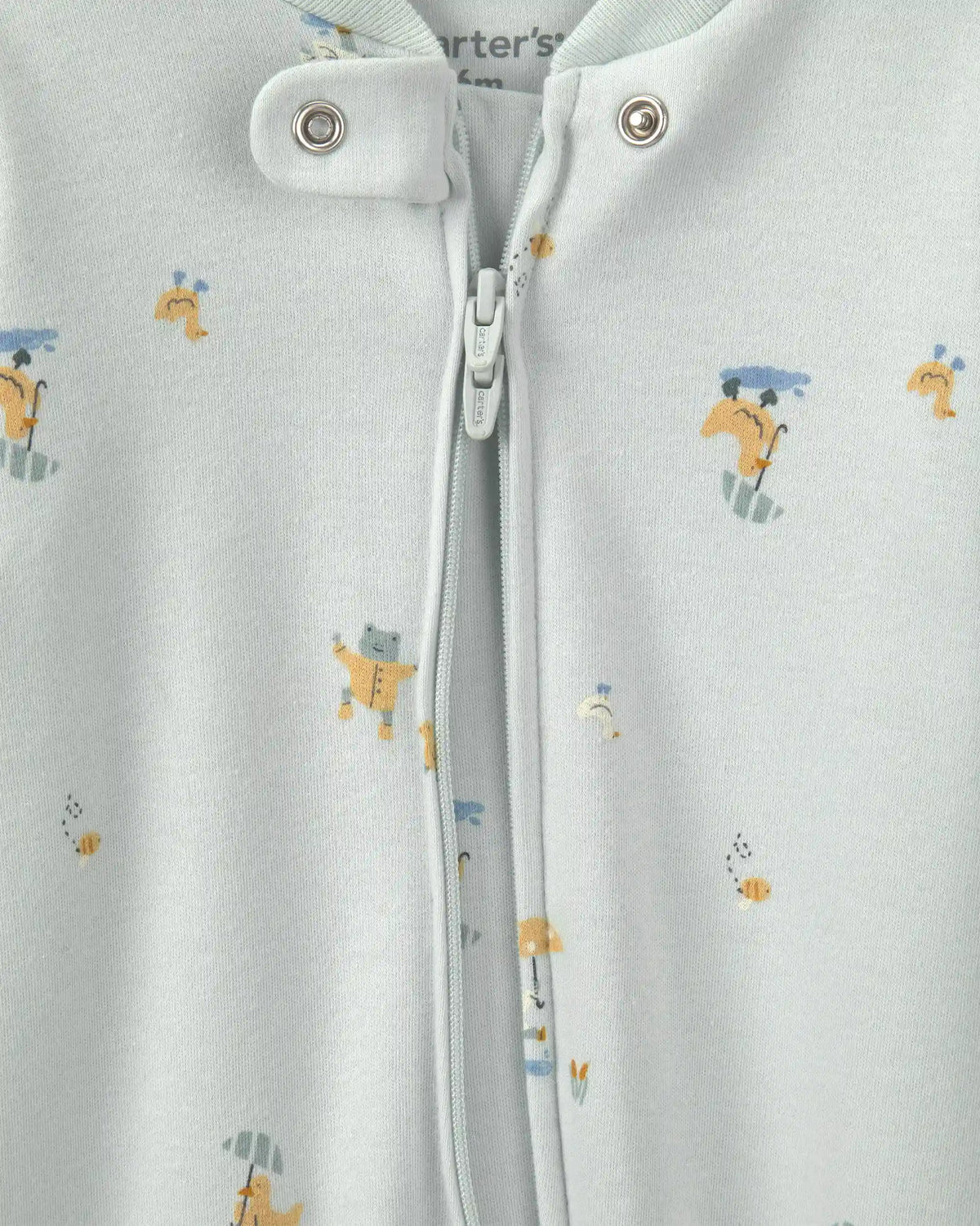 Baby 2-Way Zip Frog & Duck Cotton Sleep & Play Pajamas - Green