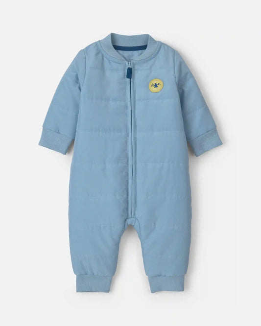 Baby Boy 'Tiny Explorer' Long-Sleeve Jumpsuit - Blue