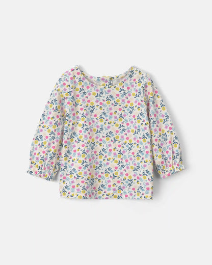 Baby Girl Floral Corduroy Long-Sleeve Dress Set