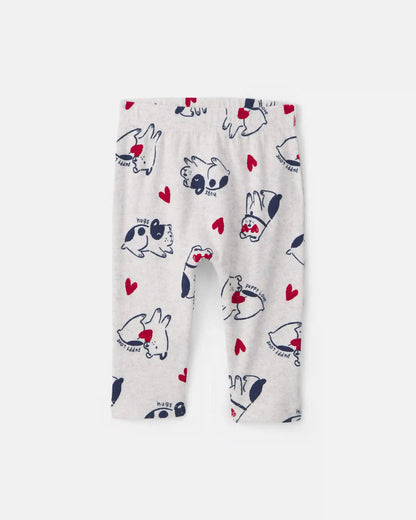 Baby Boy 2-Piece 'Puppy Love' French Terry Long-Sleeve Top & Pant Set - Navy Blue/Grey
