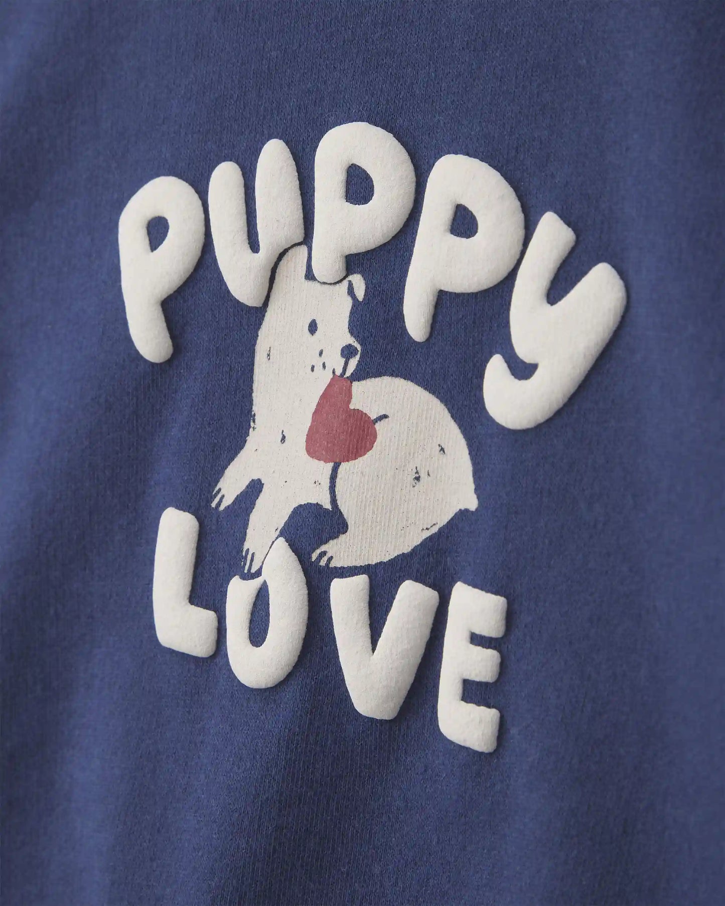 Baby Boy 2-Piece 'Puppy Love' French Terry Long-Sleeve Top & Pant Set - Navy Blue/Grey