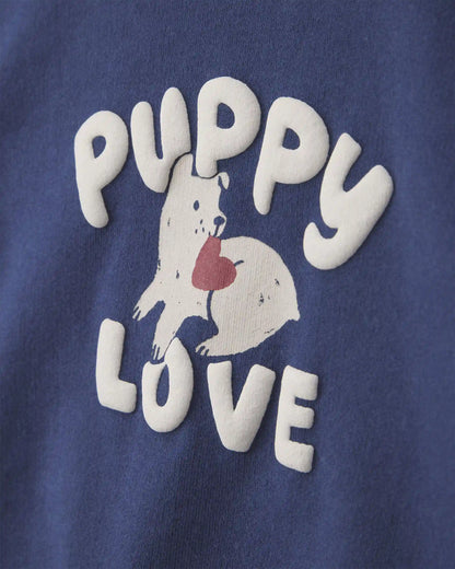 Baby Boy 2-Piece 'Puppy Love' French Terry Long-Sleeve Top & Pant Set - Navy Blue/Grey