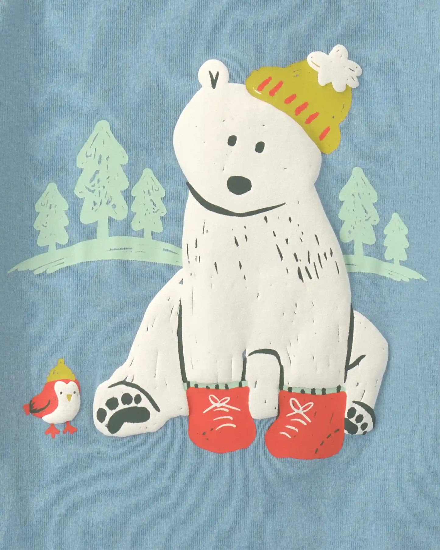 Baby Boy Polar Bear 100% Cotton 4-Piece Pajama Set - Blue/Grey