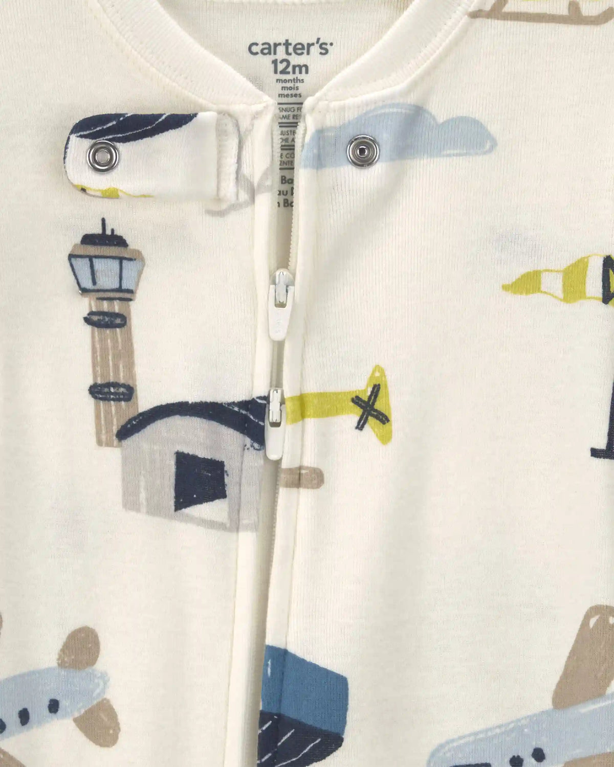 Baby Boy 2-Pack Airplane Cotton Snug Fit 1-Piece Pajama - Blue/White