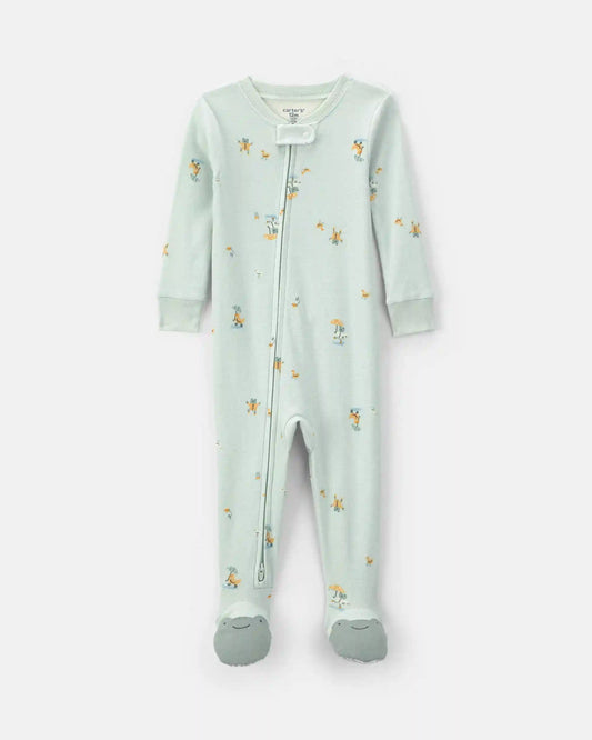 Baby Frog Cotton Snug Fit 1-Piece Pajama - Green