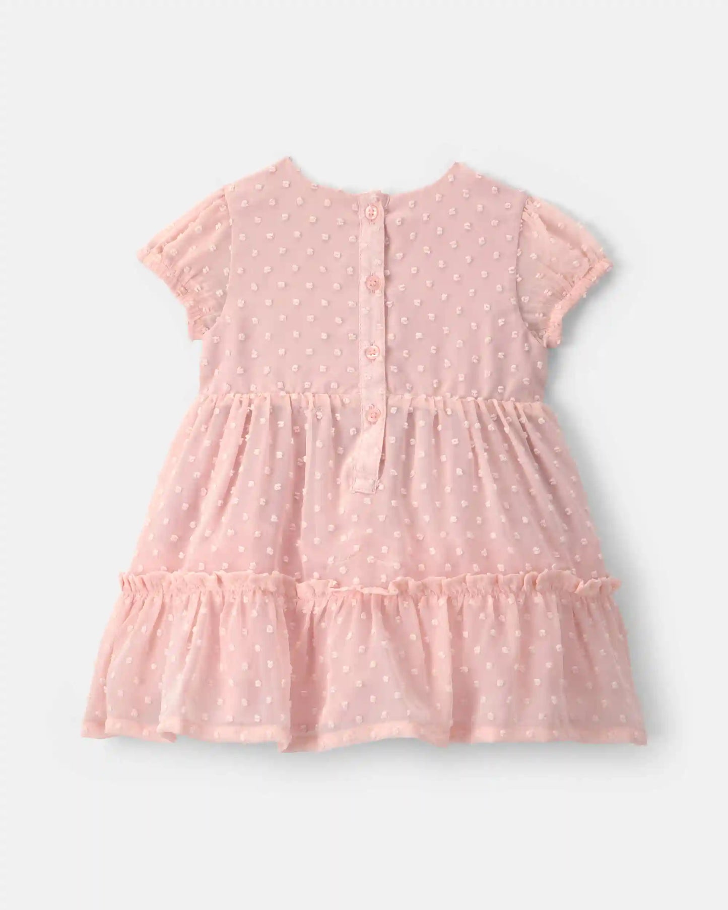 Baby Girl Swiss Dot Occasion Dress - Pink