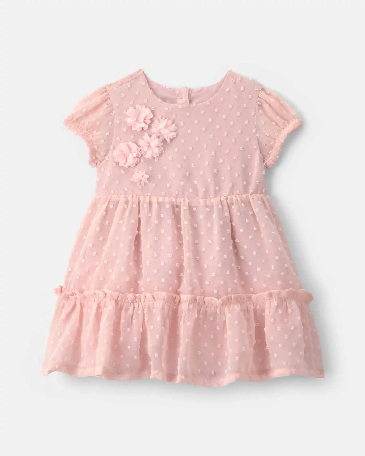 Baby Girl Swiss Dot Occasion Dress - Pink