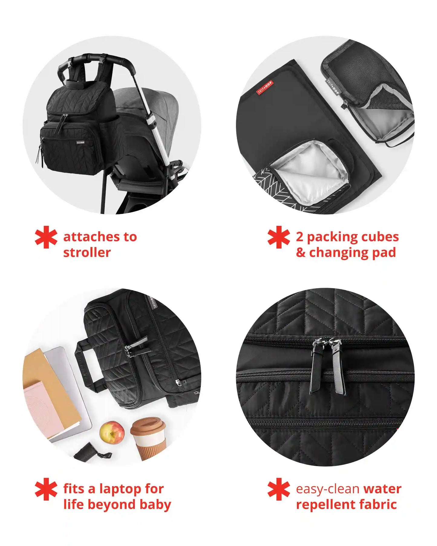 Forma Backpack Diaper Bag - Black