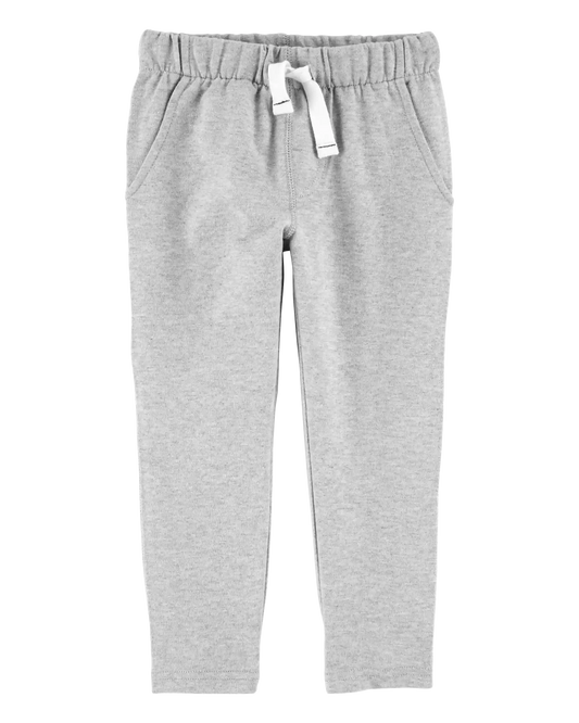 Toddler Boy Pull-On French Terry Pants - Grey