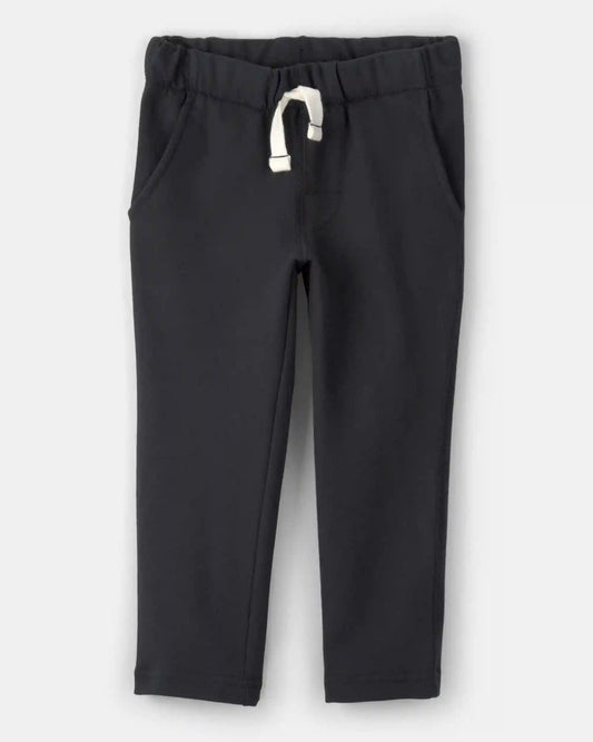 Toddler Boy Pull-On French Terry Pants - Black