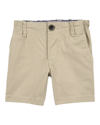 Toddler Boy Stretch Chino Shorts - Khaki